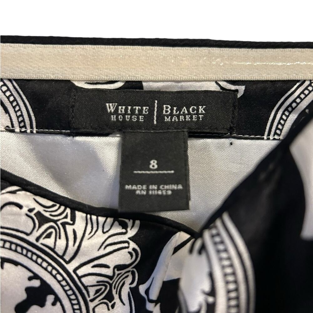 White House Black Market - Black and White Strapless Cocktail Dress - Size 8 - Picture 2 of 3